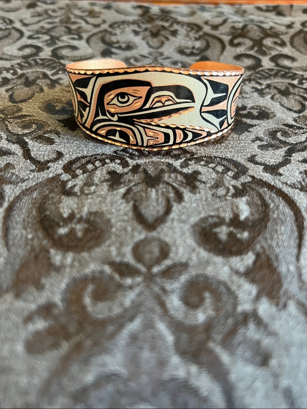 Raven copper tone bracelet. Excellent condition.